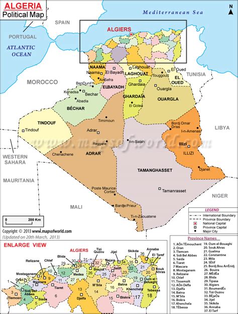 Algeria: Provinces & Major Cities .